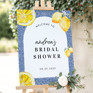 Italian lemon Floral Bridal Shower Welcome Sign