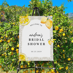 Italian lemon Floral Bridal Shower Welcome Sign