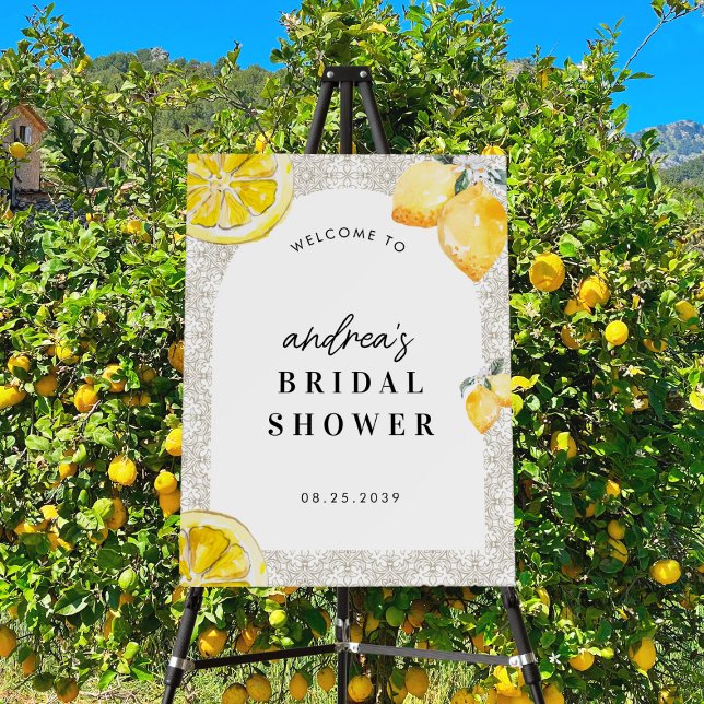 Italian lemon Floral Bridal Shower Welcome Sign (Creator Uploaded)