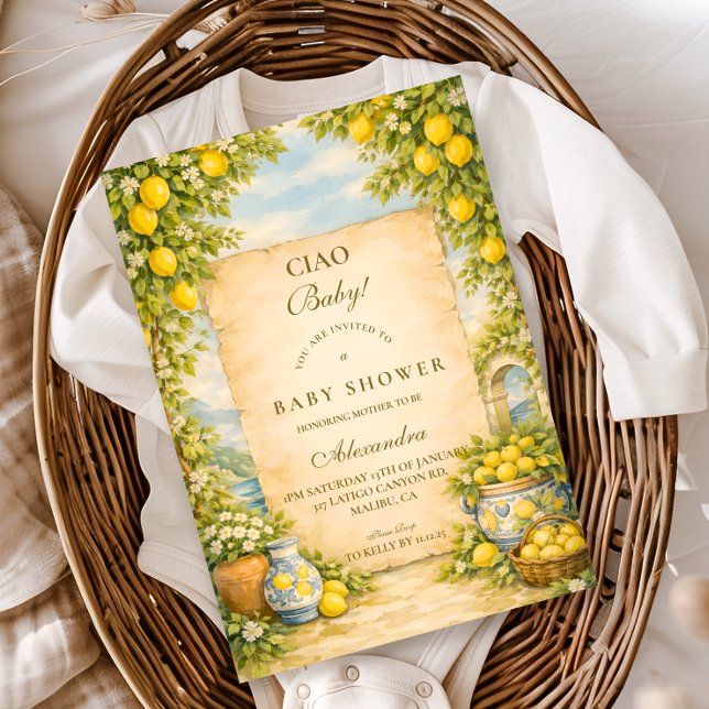 Italian Lemon Garden Baby Shower Invitation (Creator Uploaded)