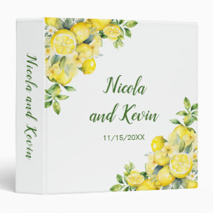 Italian Lemon Greenery Frame Wedding Photo Album 3 Ring Binder