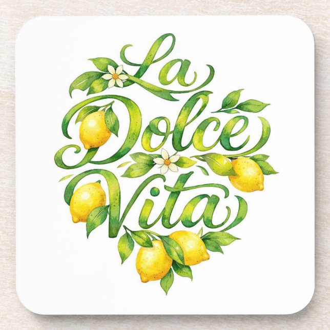 Italian Lemon La Dolce Vita Beverage Coaster (Front)