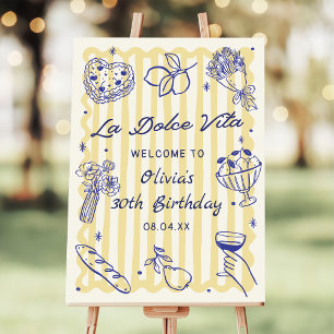 Italian Lemon La Dolce Vita Birthday Welcome Foam Board