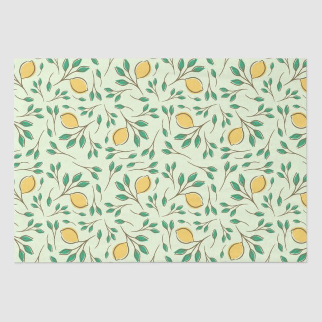 Italian Lemon Leaf Decoupage Fruit Tissue Paper (Front)