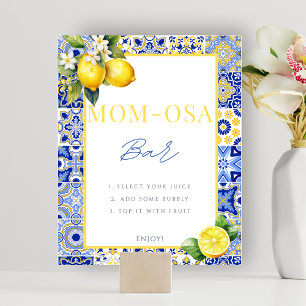 Italian Lemon Momosa Bar Baby Shower Sign Poster