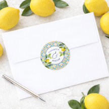 Italian Lemon Monogram Envelope Seal