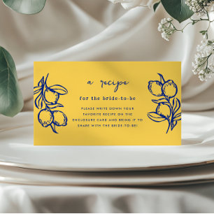 Italian Lemon Recipe Request Bridal Shower Enclosure Card