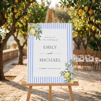 Italian Lemon Summer Wedding Welcome Sign