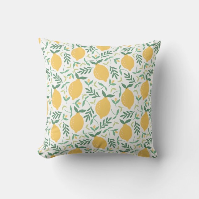 Italian Lemon Throw Pillow (Front)
