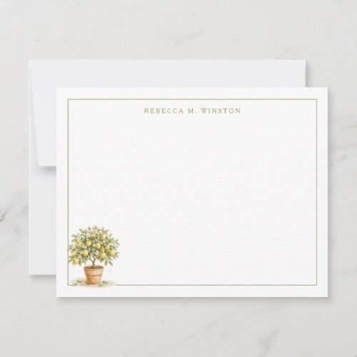 Italian Lemon Tree Personalized Stationery Note Card