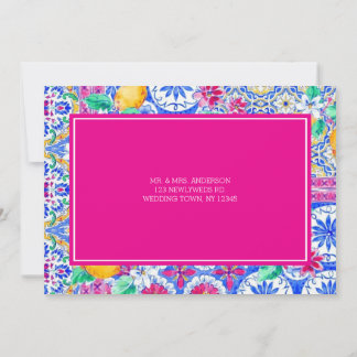 Italian Lemon Watercolor Flat Thank You Card