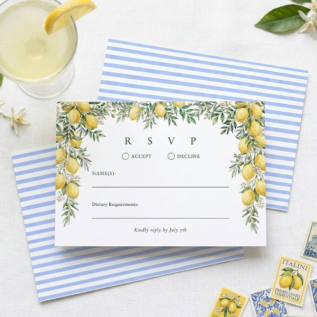 Italian Lemon Wedding RSVP Response Card (Creator Uploaded)