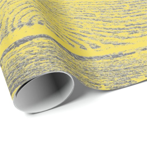 Italian Lemonade Yellow Gray Silver Wood Shabby Wrapping Paper
