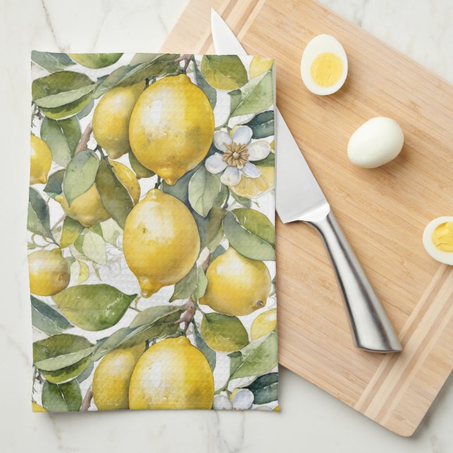 Italian Lemons Amalfi Coast Kitchen Towel (Quarter Fold)