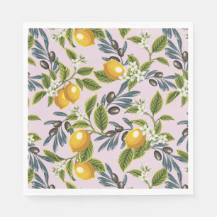 Italian Lemons And Olives Napkins