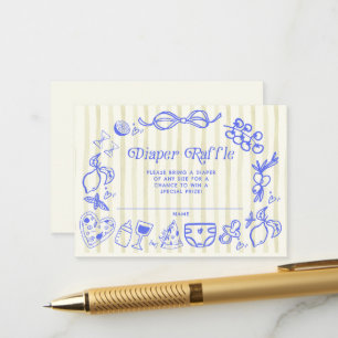 Italian Lemons Baby Shower Diaper Raffle Enclosure Card