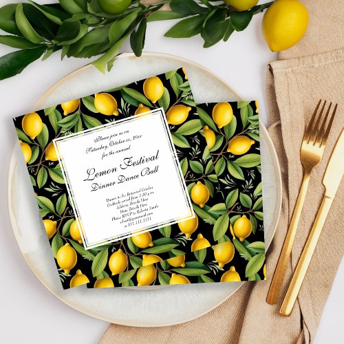 Italian Lemons Birthday Party or Citrus Festival Invitation