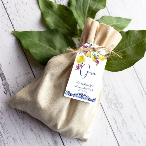 Italian lemons bougainvillea bridal shower favor gift tags