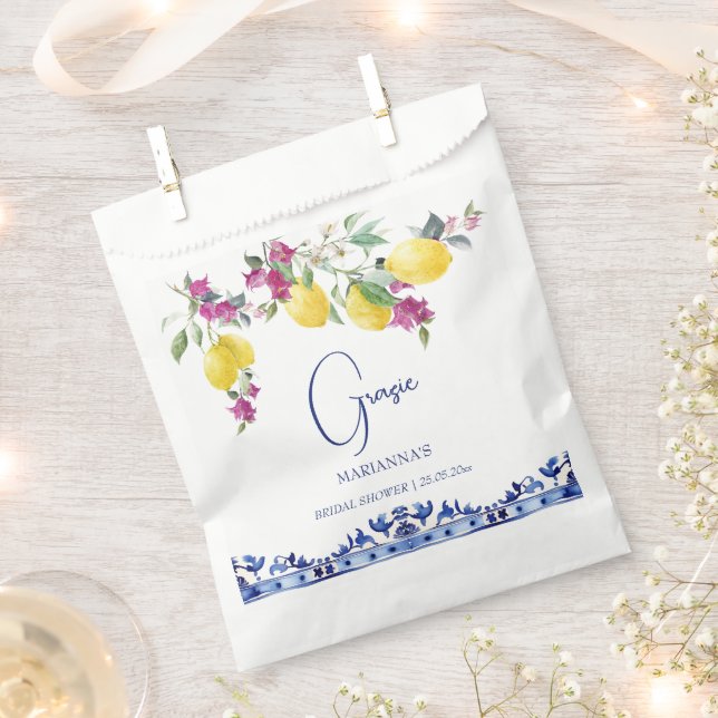 Italian lemons bougainvillea citrus bridal shower favor bag (Clipped)