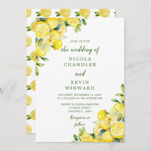Italian Lemons Greenery Wedding Invitation