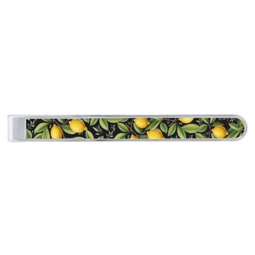 Italian Lemons Silver Finish Tie Bar