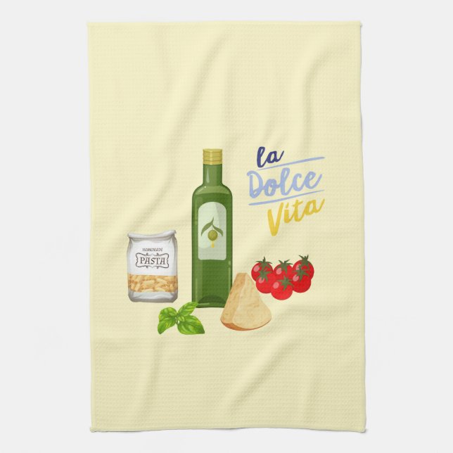 Italian Life Market Kitchen Towel (Vertical)