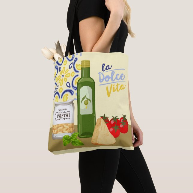Italian Life Market Tote Bag (Close Up)
