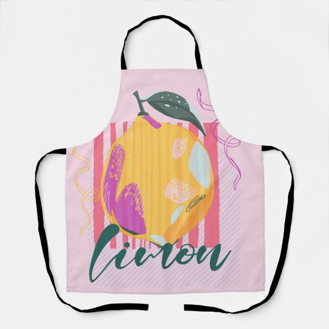 Italian Limon Lemon Pink Apron (Front)
