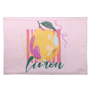 Italian Limon Lemon Pink Cloth Placemat