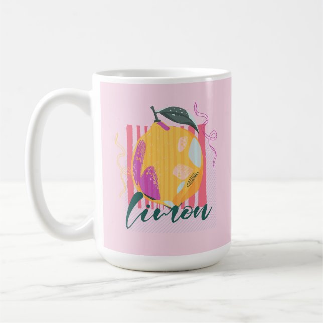 Italian Limon Lemon Pink Coffee Mug (Left)