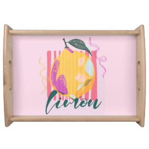 Italian Limon Lemon Pink Serving Tray
