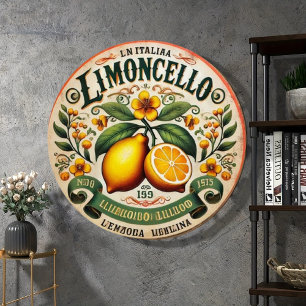 Italian Limoncello Vintage Round Design Sign