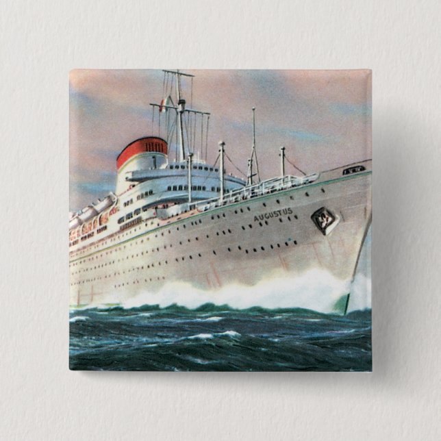 Italian Line's Augustus Pinback Button (Front)