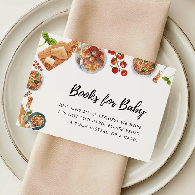 Italian Little Meatball Baby Shower Books for Baby Enclosure Card (Creator Uploaded)