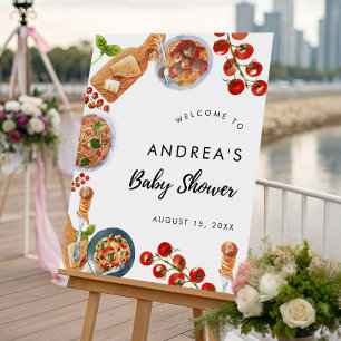 Italian Little Meatball Baby Shower Welcome Sign