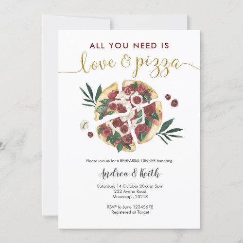 Italian Love and Pizza Rehearsal Dinner Invitation