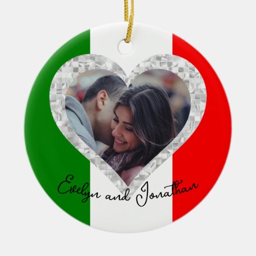 Italian Love Flag of Italy Heart Ceramic Ornament