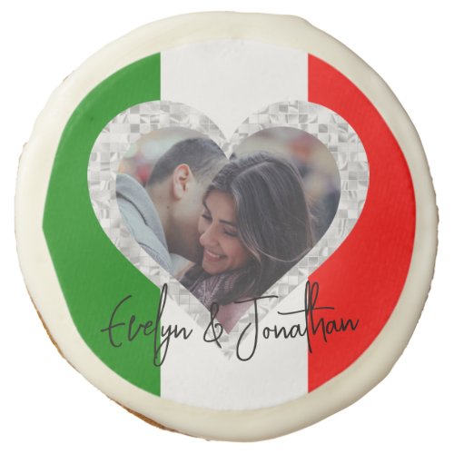 Italian Love Flag of Italy Heart Sugar Cookie
