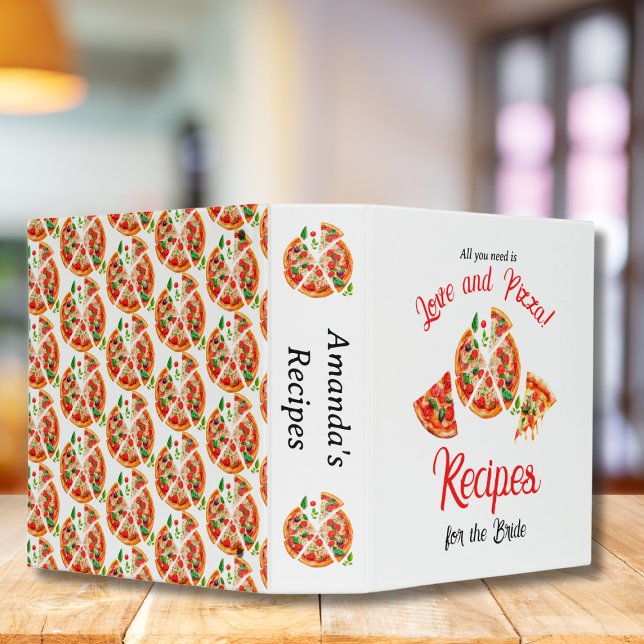 Italian Love & Pizza Party Bridal Shower Recipe 3 Ring Binder (Creator Uploaded)