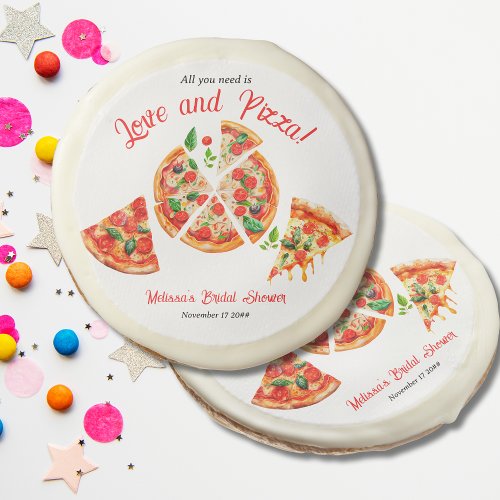 Italian Love  Pizza Party Slice Bridal Shower Sugar Cookie