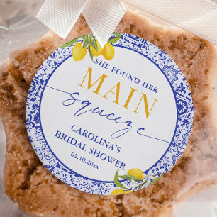 Italian Main Squeeze Bridal Shower Lemon Classic Round Sticker