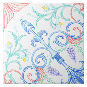 Italian Majolica Fruit  Ceramic Tile