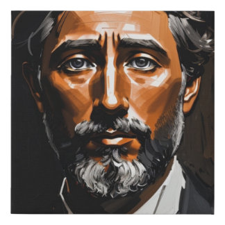 Italian Man Low Light Portrait Faux Canvas Print