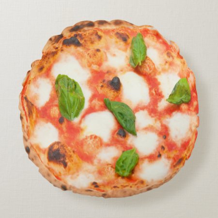 Italian Margherita Pizza Round Pillow
