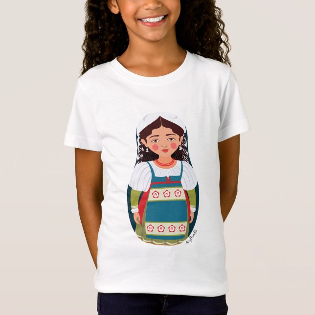 Italian Matryoshka Girls' T-Shirt (Front)