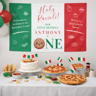 Italian Meatball 1st Birthday  Banner