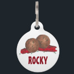 Italian Meatballs Marinara Sauce Cooking Food Pet Name Tag<br><div class="desc">Pet tag features an original marker illustration of a plate of delicious Italian meatballs in marinara sauce. Simply personalize with your pet's name and your contact information for a one-of-a-kind dog or cat tag. Makes a great gift for your favorite animal enthusiast,  too!</div>