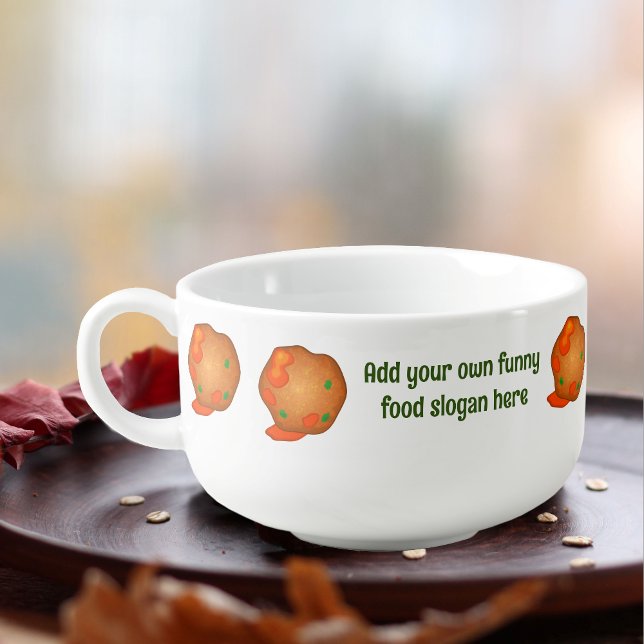 Italian Meatballs Pattern with Own Fun Food Slogan Soup Mug (Creator Uploaded)