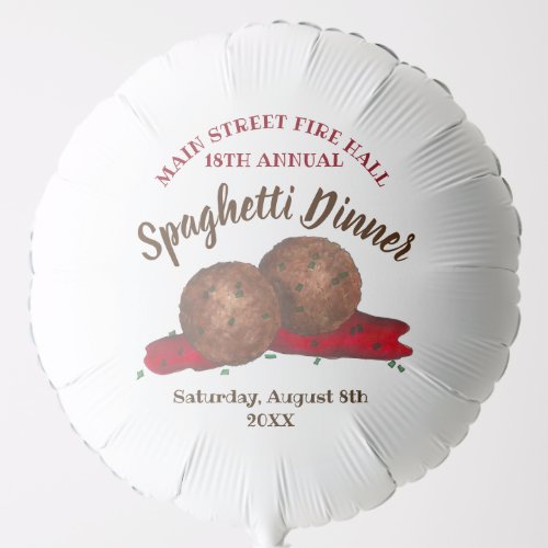 Italian Meatballs Spaghetti Dinner Charity Event Balloon