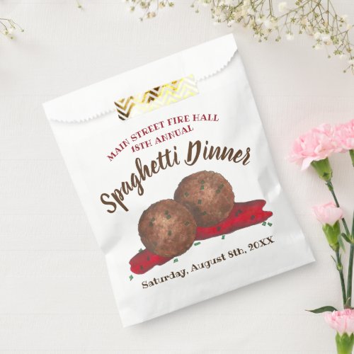 Italian Meatballs Spaghetti Dinner Charity Event Favor Bag